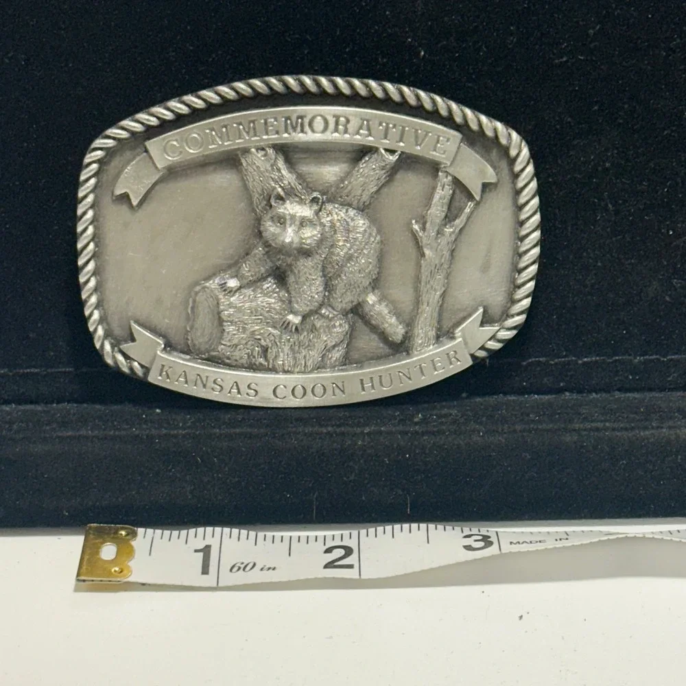 Vintage 1984 Kansas Coon Hunter Raccoon Belt Buckle S&S Limited Edition 477/1000